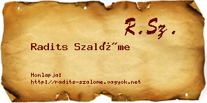 Radits Szalóme névjegykártya